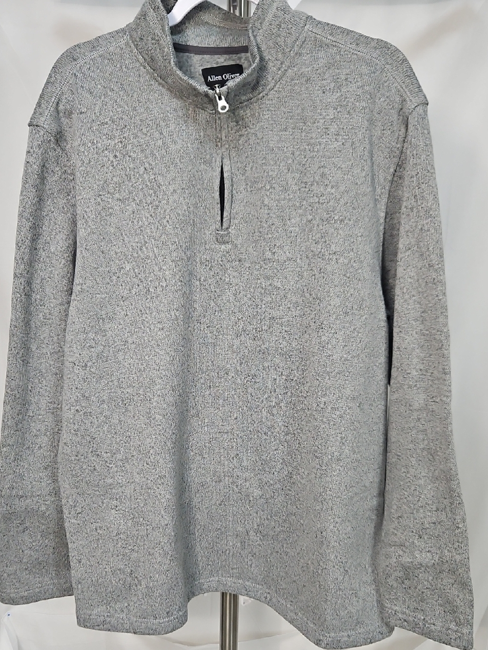Men's Light Gray Half-Zip Sweater